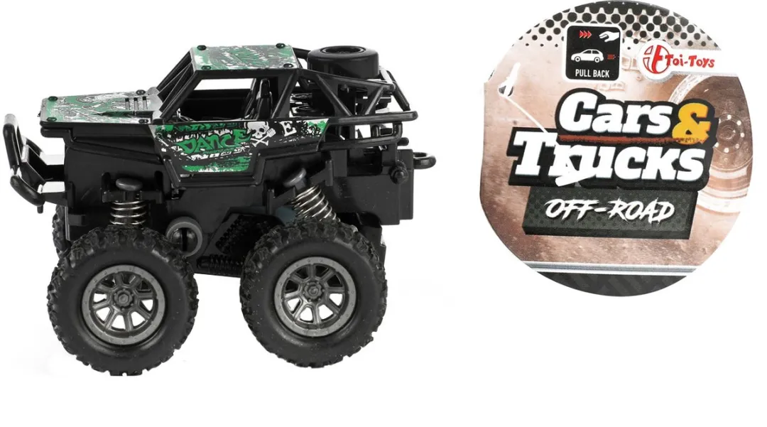Toi-Toys Cars & Trucks Pull-back Monster Truck 4x4 - Multi kleuren