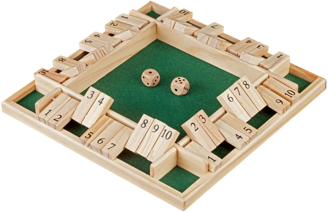 HOT Games Shut the Box - 4 Spelers - 10 Cijfers - Groen