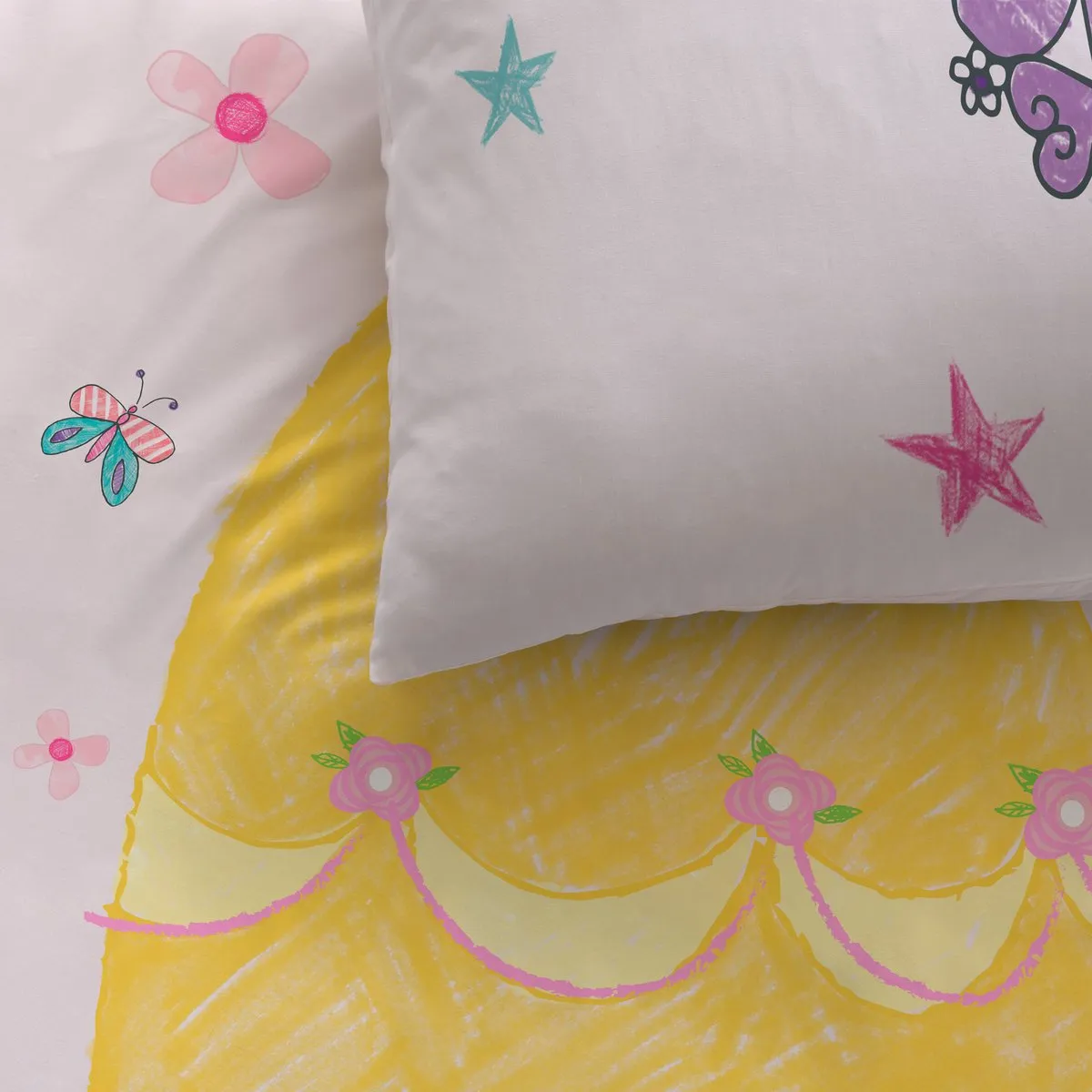 Disney Princess Dekbedovertrek Jurk - 140x200cm + 63x63cm - Roze