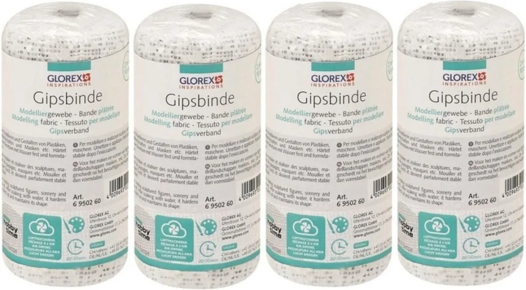 Glorex Hobby Keratex Gipsverband 4x 2m x 10cm