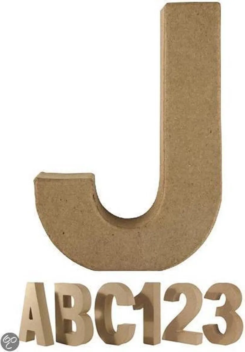 Rayher Papier Mache Letter J - Beige