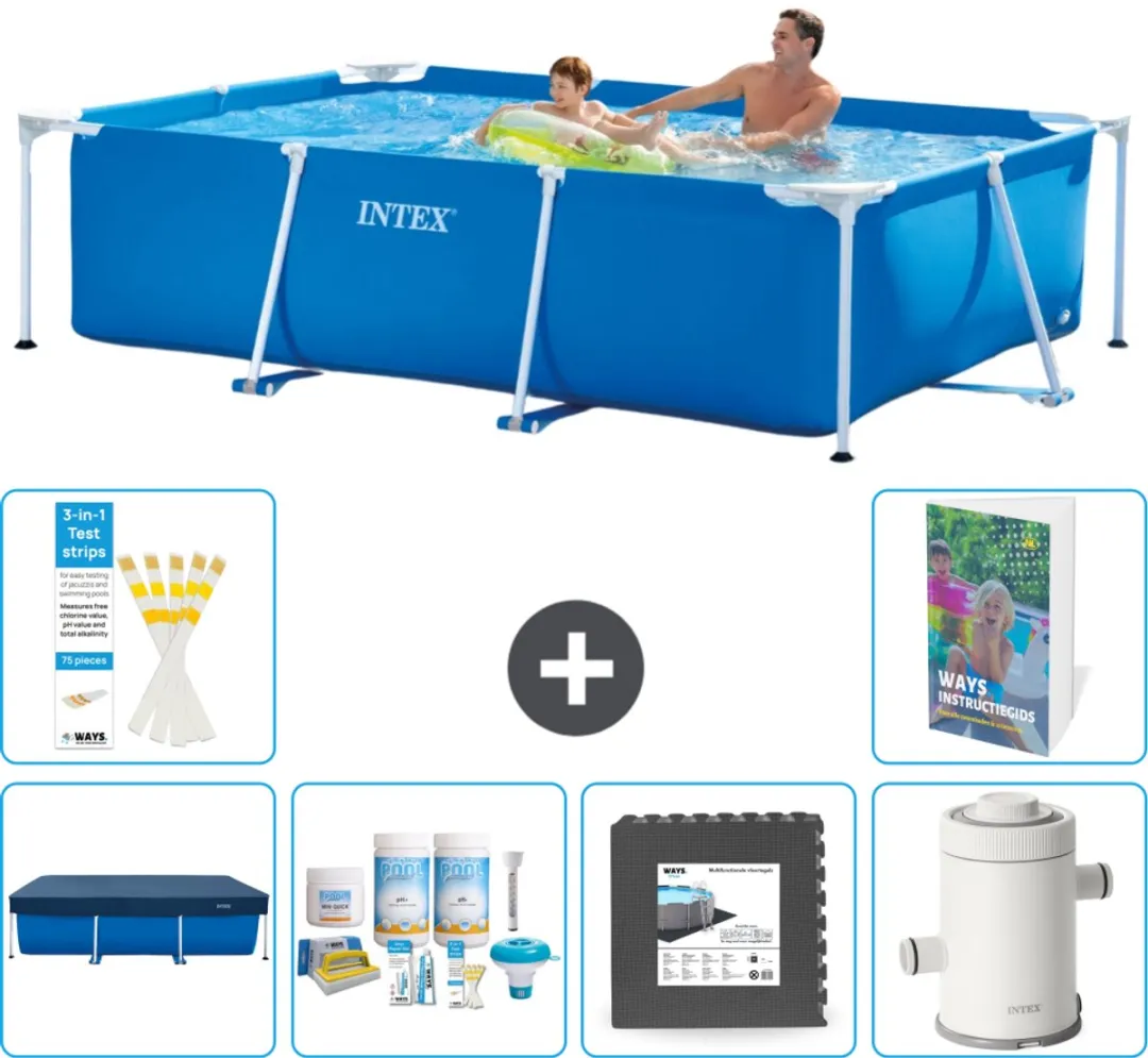 Intex Rechthoekig Frame Zwembad 260x160cm - Blauw - 2282L - afbeelding 2 van 6