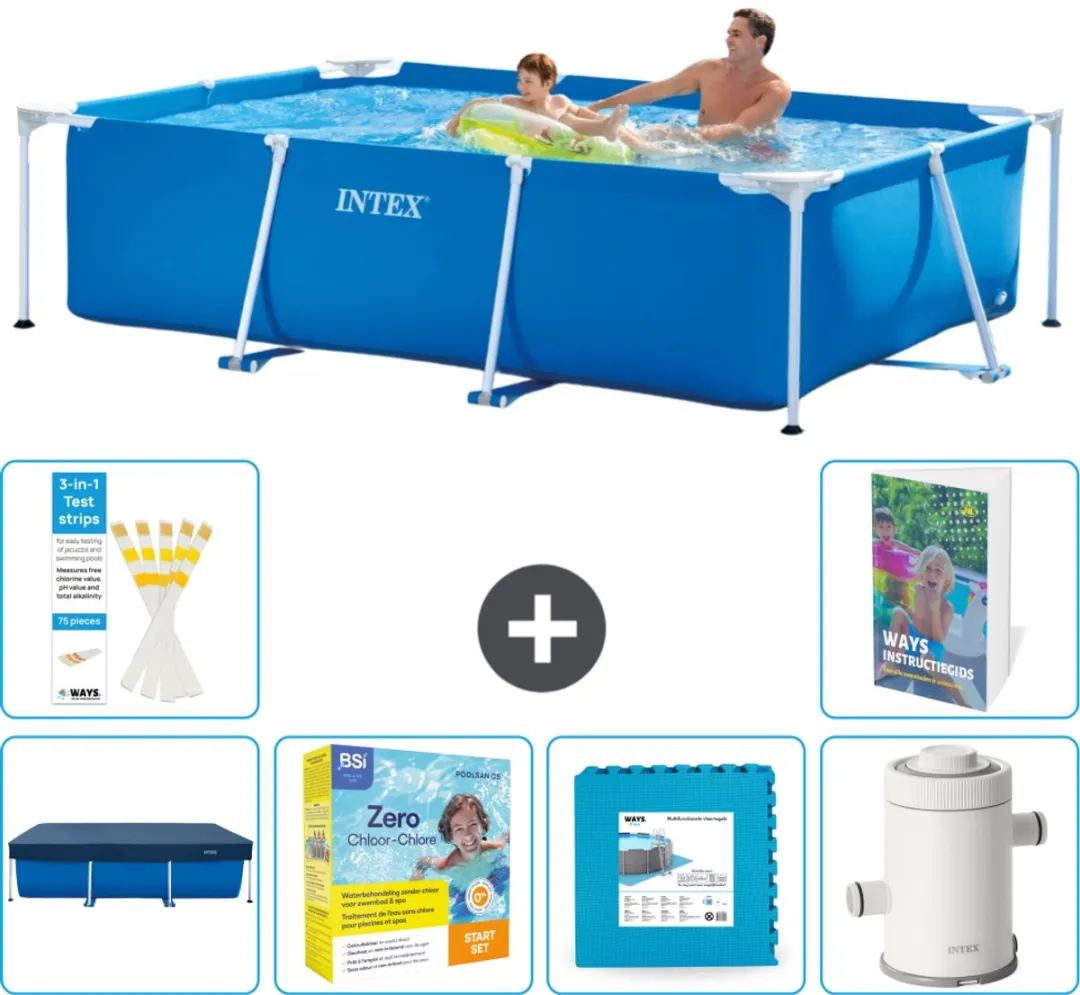 Intex Rechthoekig Frame Zwembad 260x160cm - Blauw - 2282L - afbeelding 3 van 6