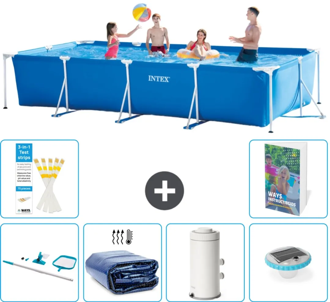 Intex 28273NP-Blauw Rechthoekig Frame Zwembad 450x220x84cm