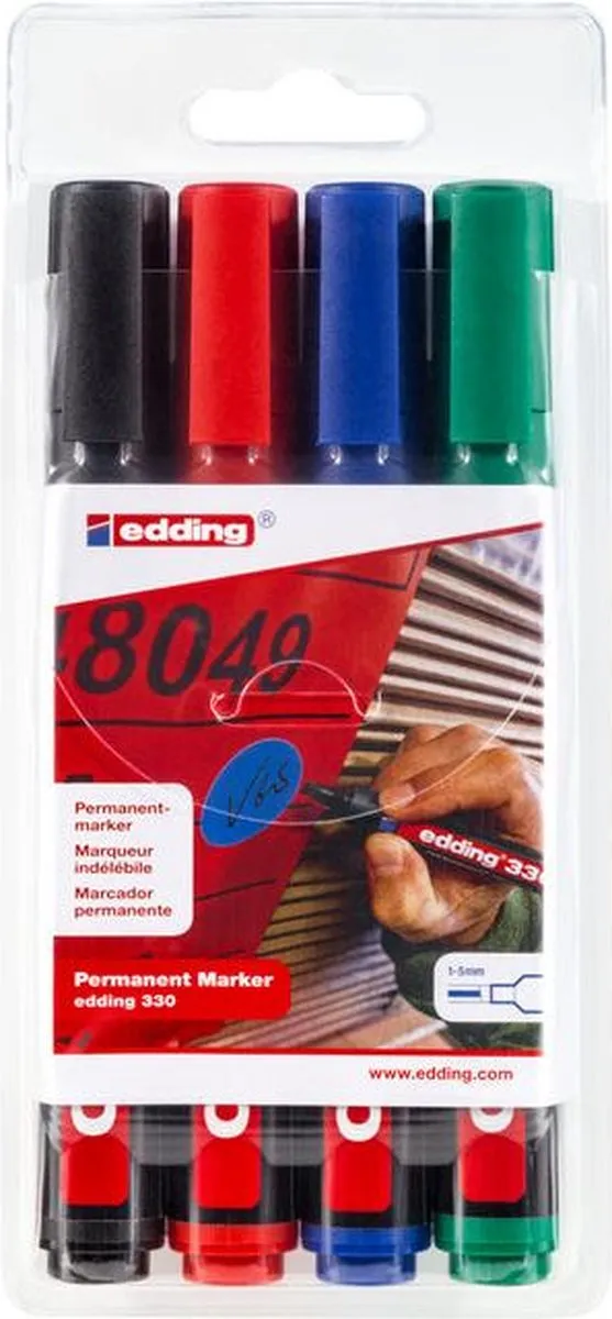 edding 330 Schuin Viltstift - 10 Stuks - Assorti