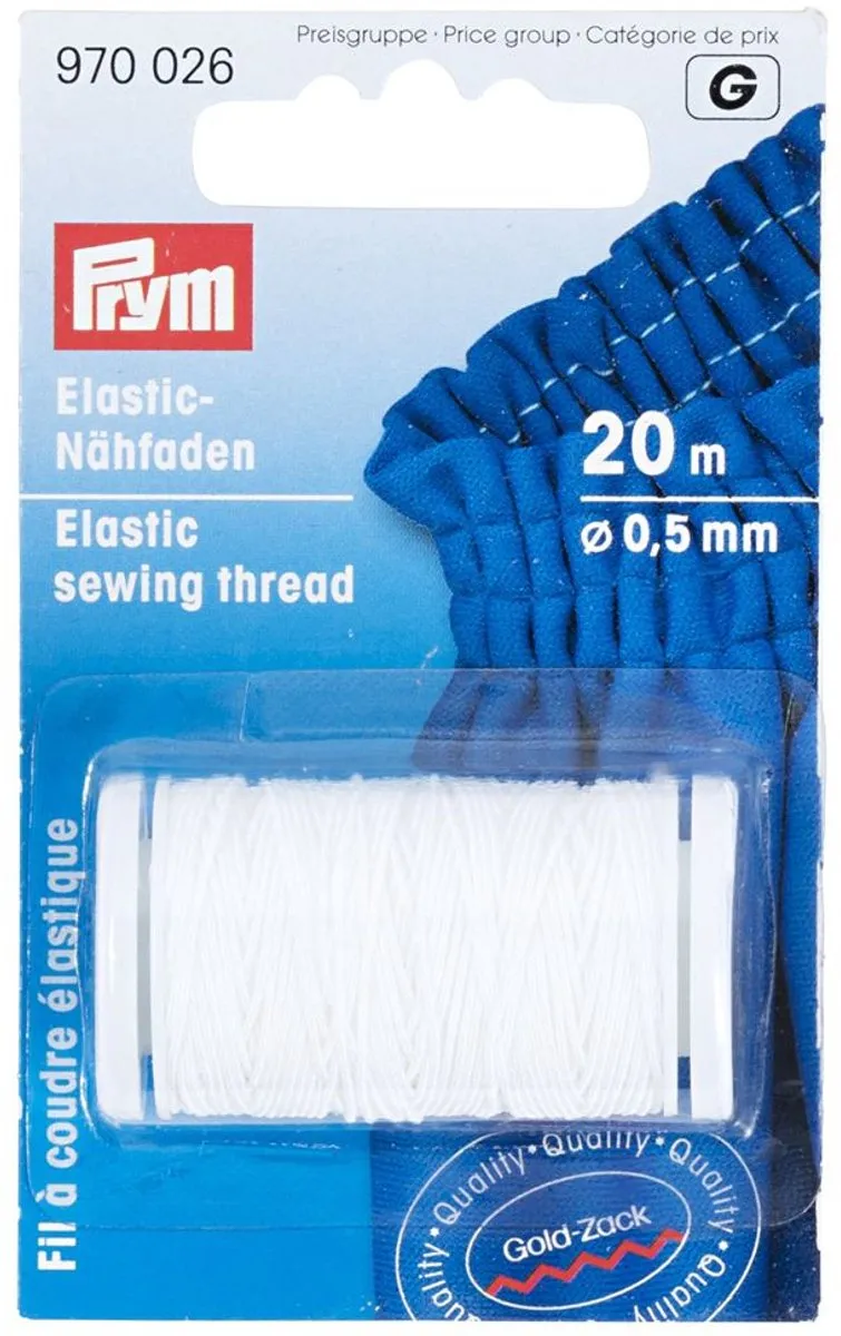 Prym Elastisch Naaigaren 0,5mm - Wit - 20m