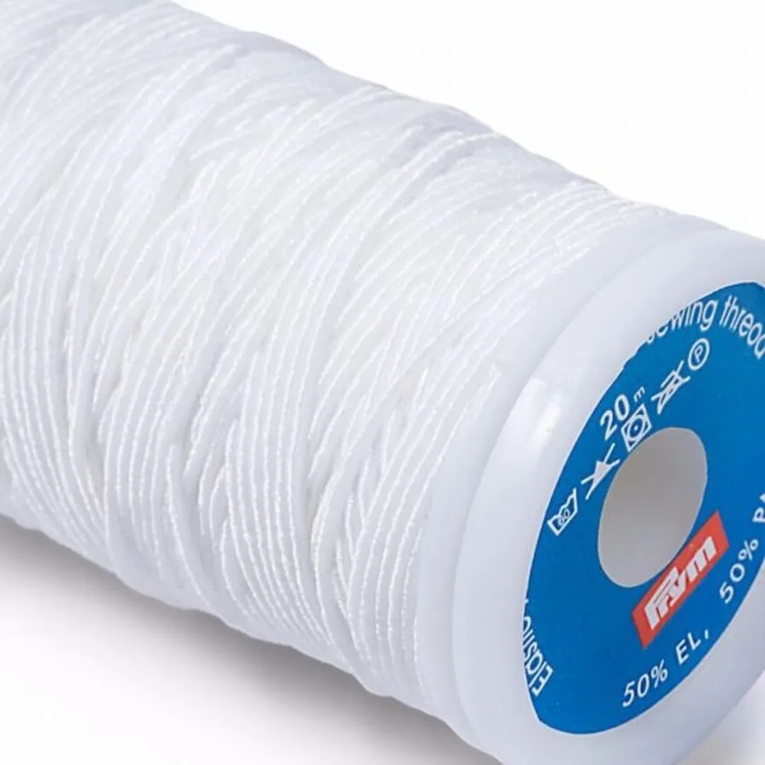 Prym Elastisch Naaigaren 0,5mm - Wit - 20m