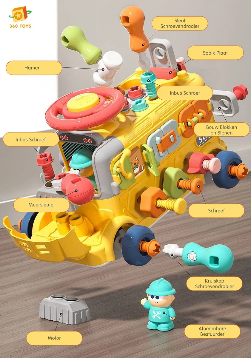 360 Toys Engineering Bus STEM Speelgoed 8720865575407 - Meerkleurig