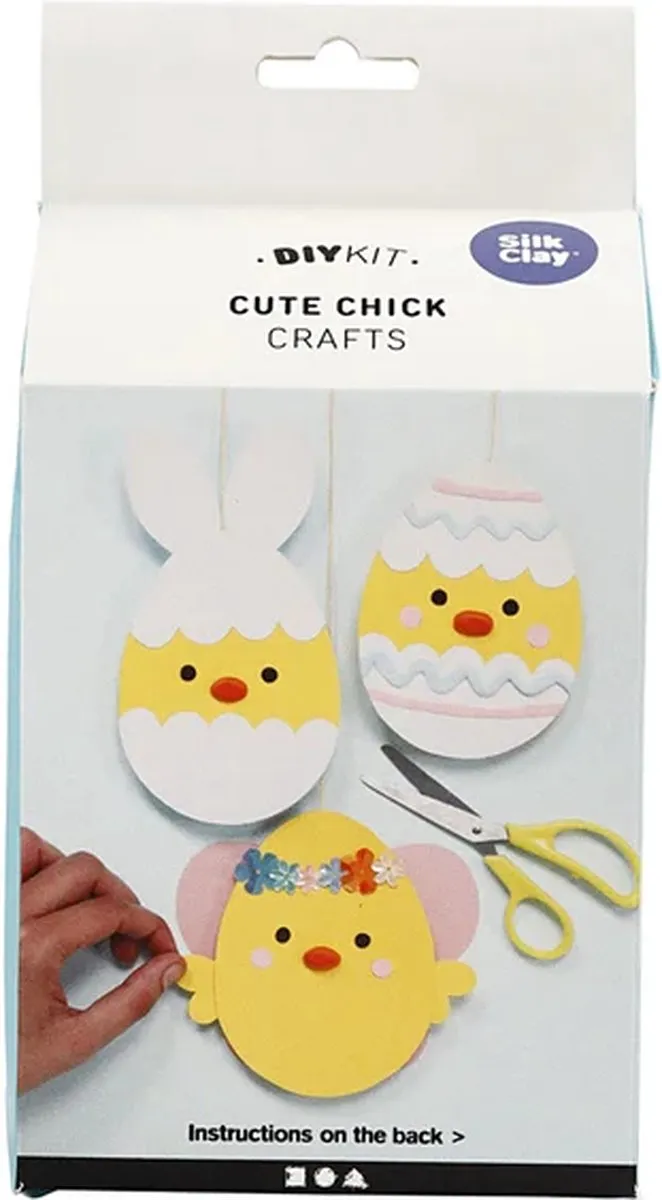 Creativ Company Silk Clay Knutselset Paasdecoratie - 5 Stuks Multicolor