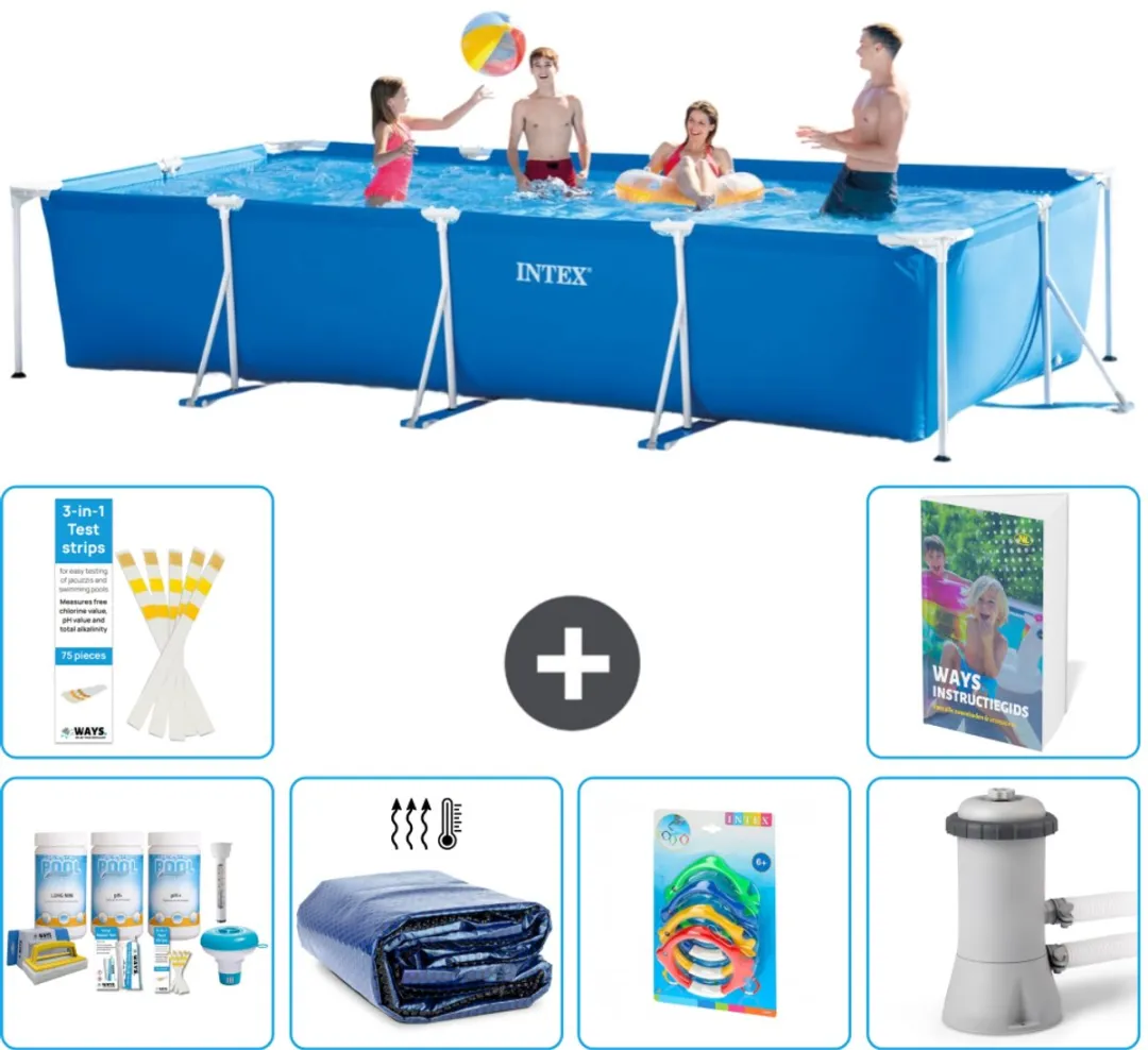 Intex Rechthoekig Frame Zwembad 450x220x84cm Blauw