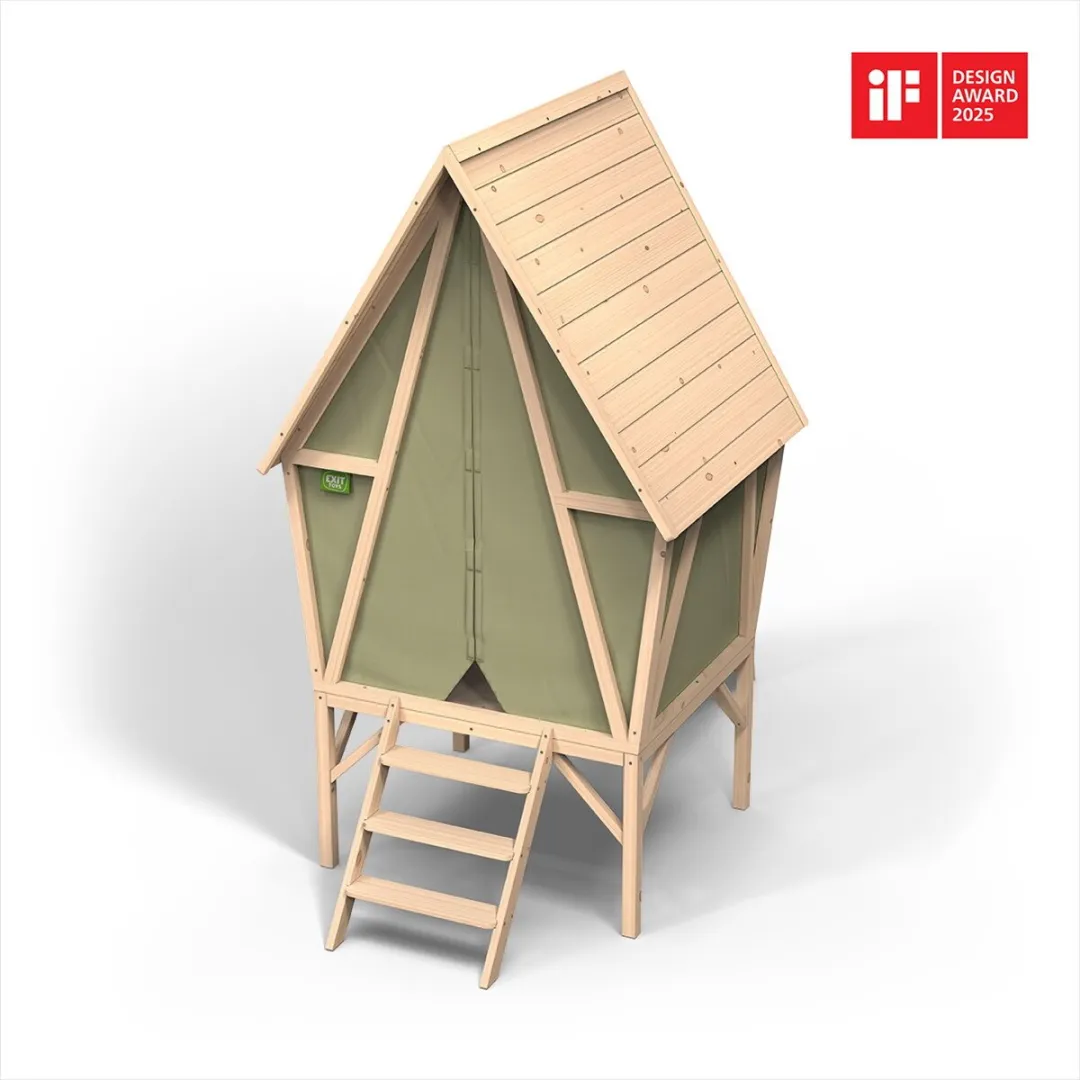 EXIT Toys Yuki 300 Speelhuis met Glijbaan - Naturel/Groen