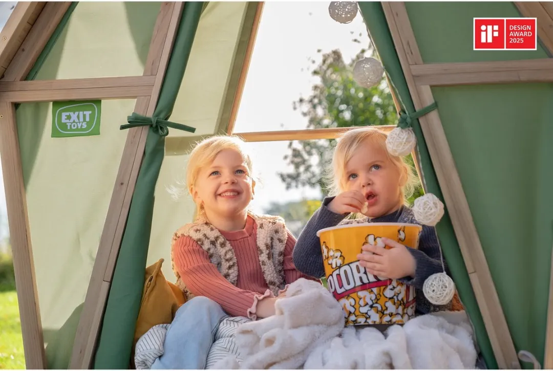 EXIT Toys Yuki 300 Speelhuis met Glijbaan - Naturel/Groen