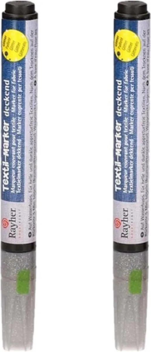 Rayher Textielstiften Glitter Zilver