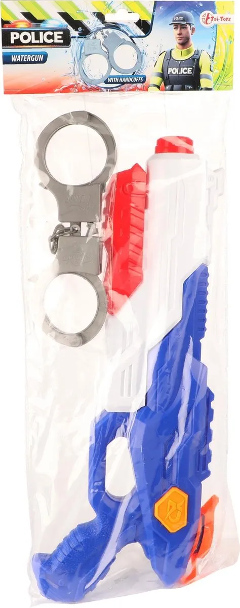 Toi-Toys Politie Waterpistool Blauw 40cm - 0,2L - Handboeien