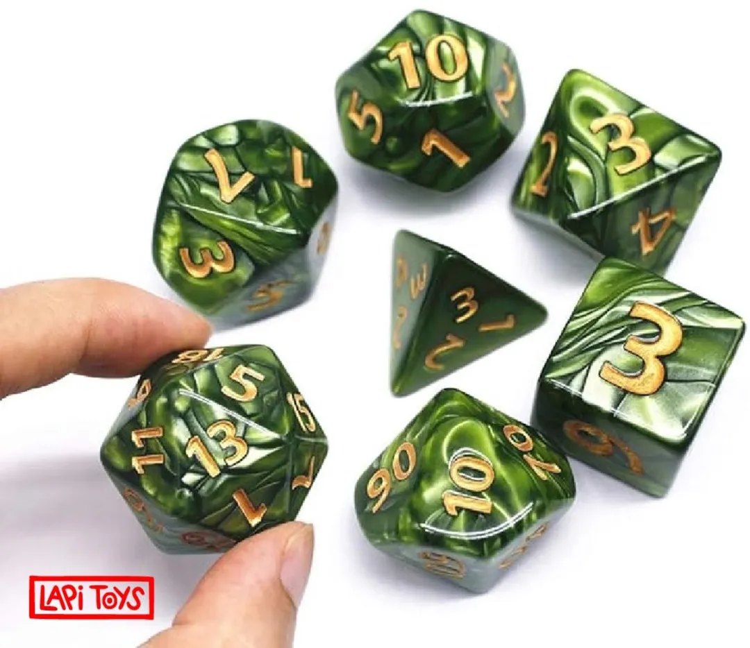 Lapi Toys DnD Polydice - 7 Stuks - Groen