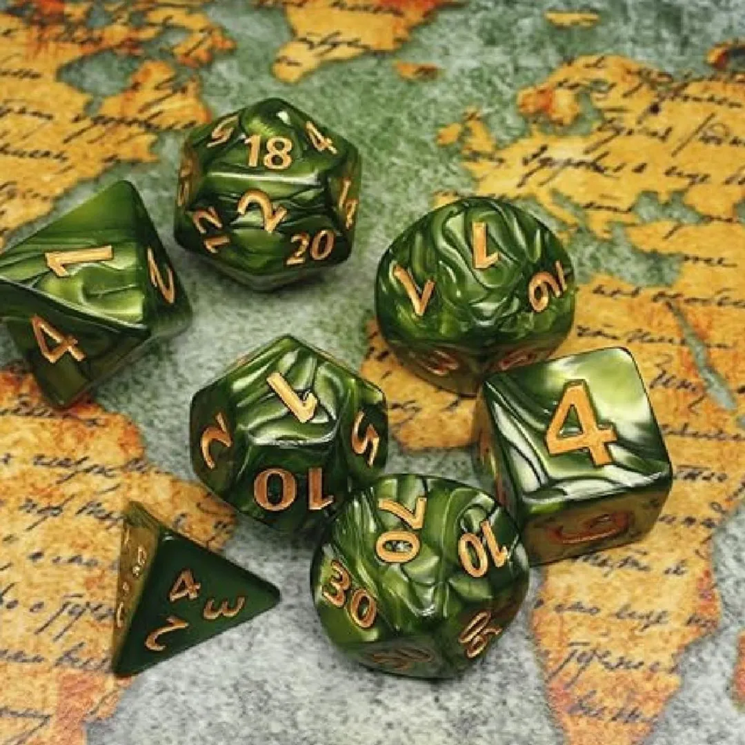 Lapi Toys DnD Polydice - 7 Stuks - Groen