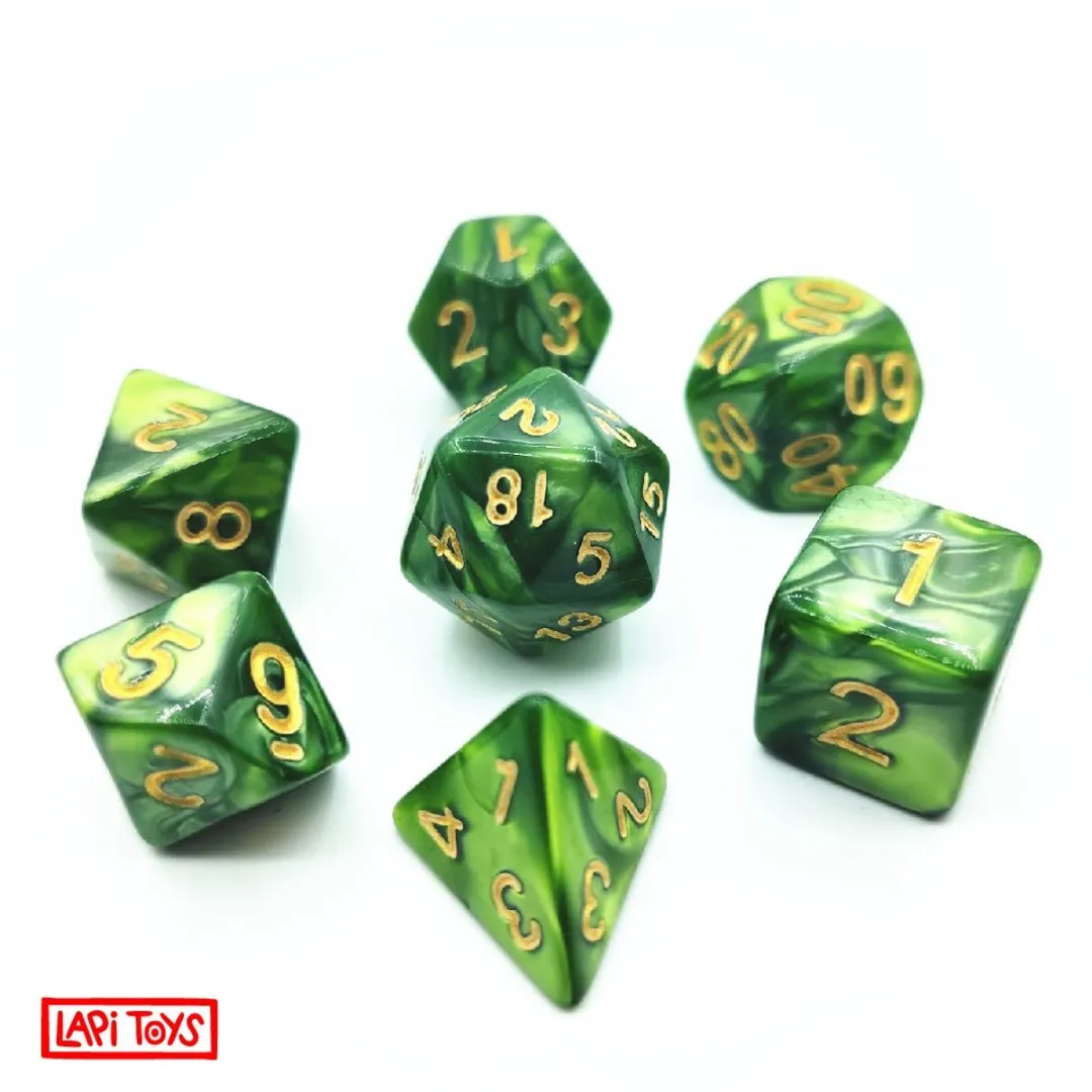 Lapi Toys DnD Polydice - 7 Stuks - Groen