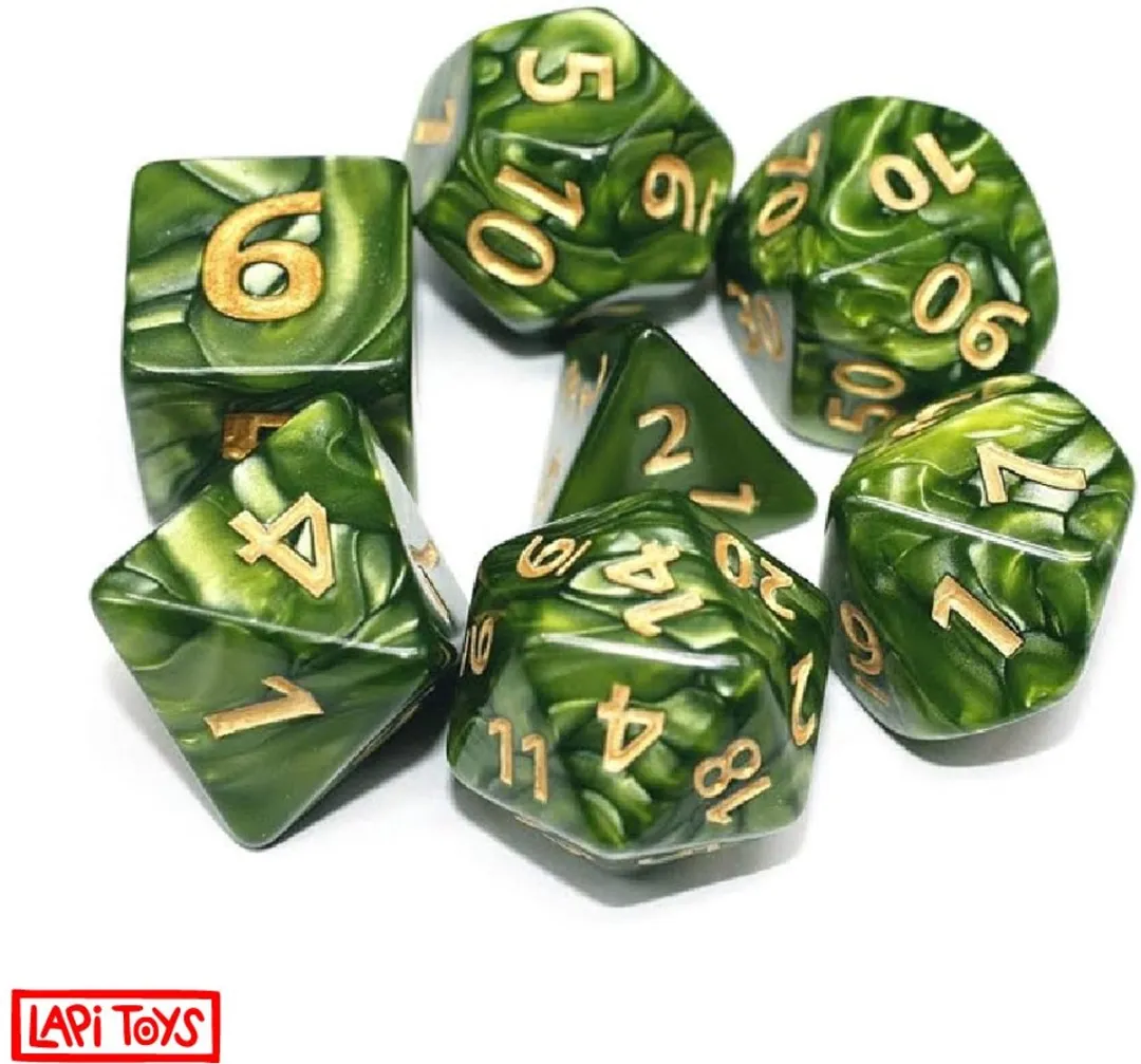 Lapi Toys DnD Polydice - 7 Stuks - Groen