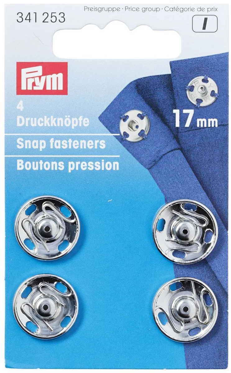 Prym Aannaaidrukknopen 17mm - Zilverkleurig - 4 Stuks