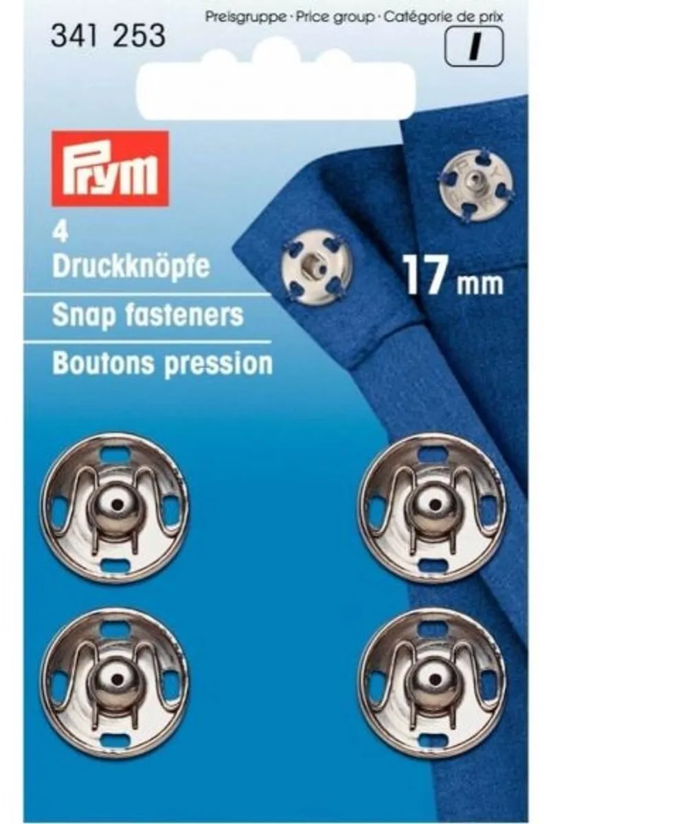 Prym Aannaaidrukknopen 17mm - Zilverkleurig - 4 Stuks
