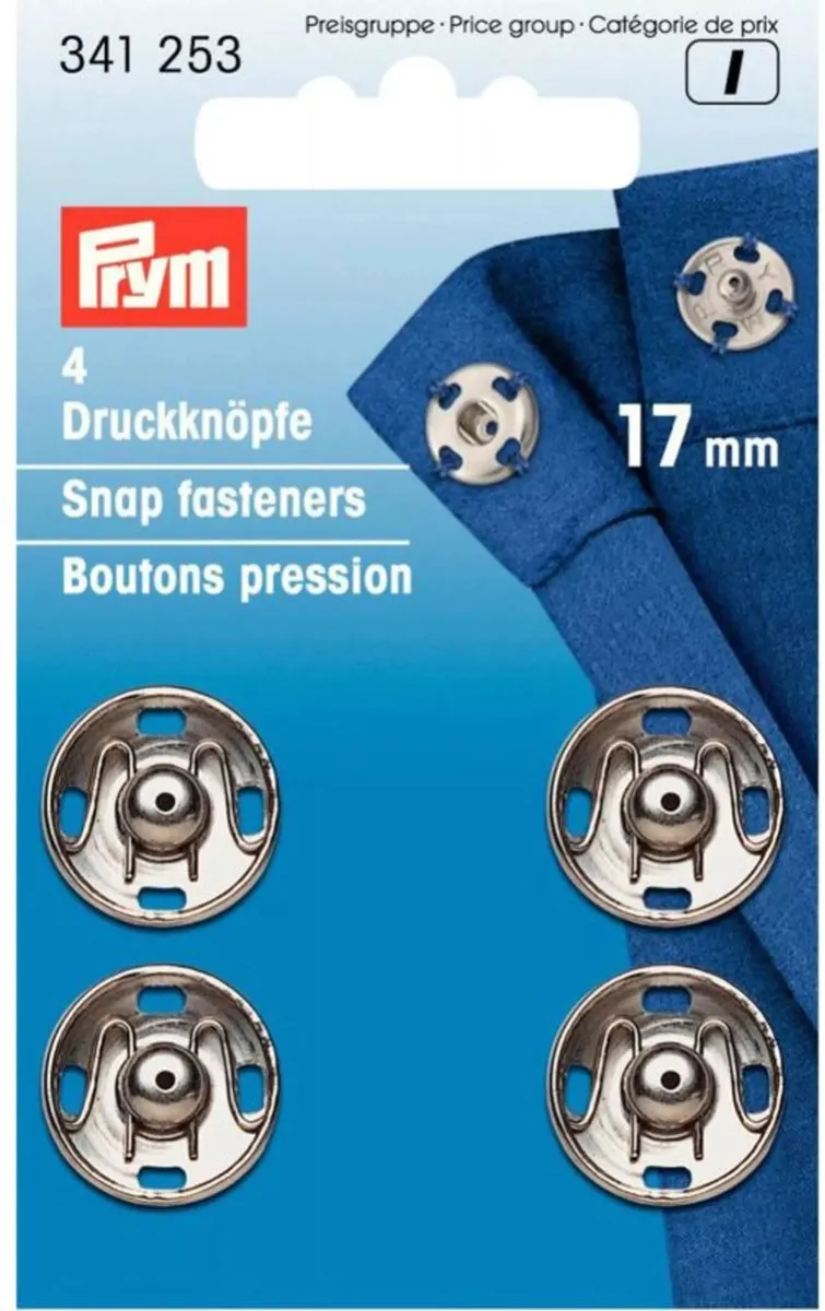 Prym Aannaaidrukknopen 17mm - Zilverkleurig - 4 Stuks - afbeelding 6 van 6