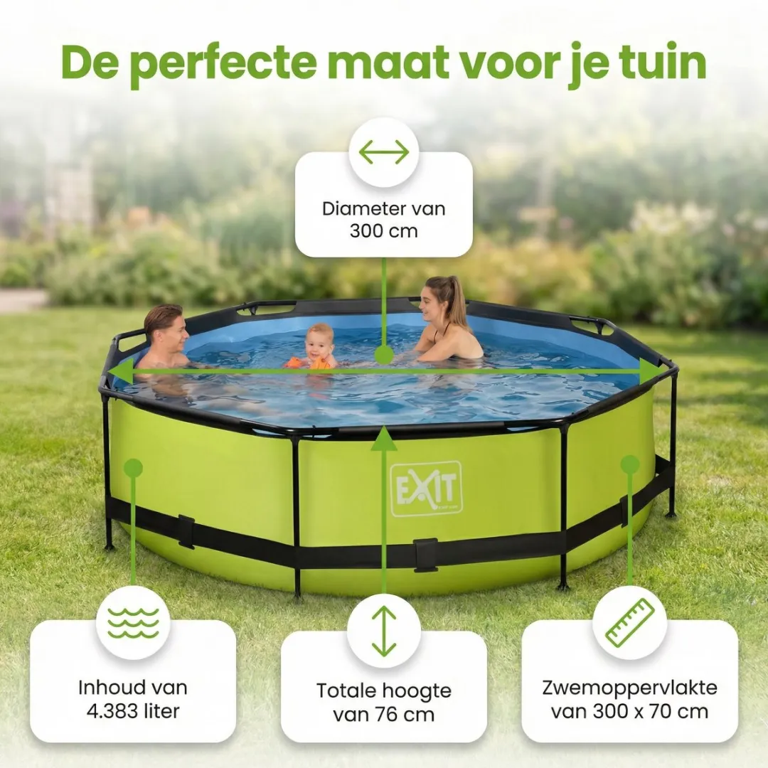 EXIT Toys Rond Zwembad 300x76cm - 7-delig - Groen