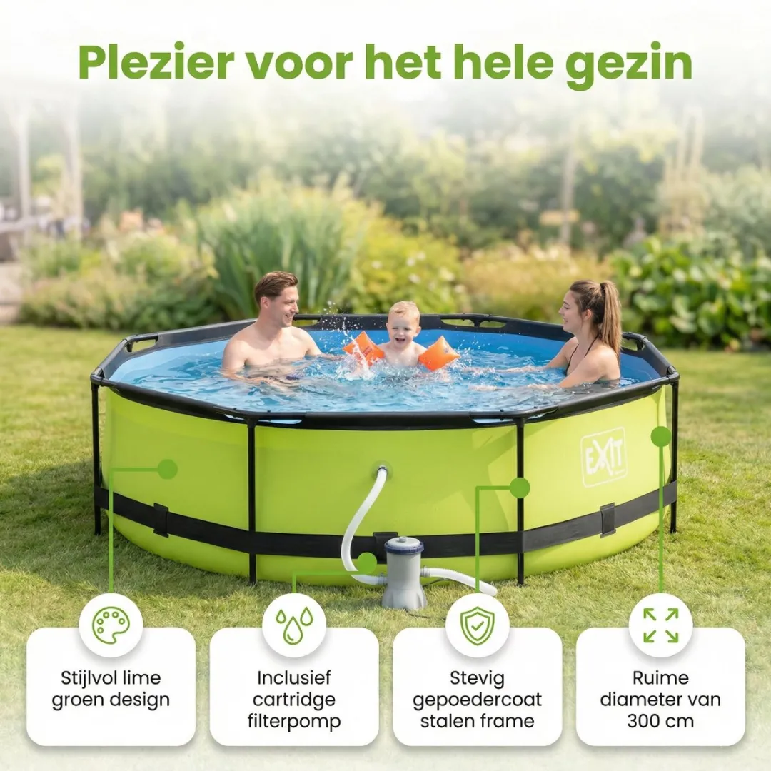 EXIT Toys Rond Zwembad 300x76cm - 7-delig - Groen
