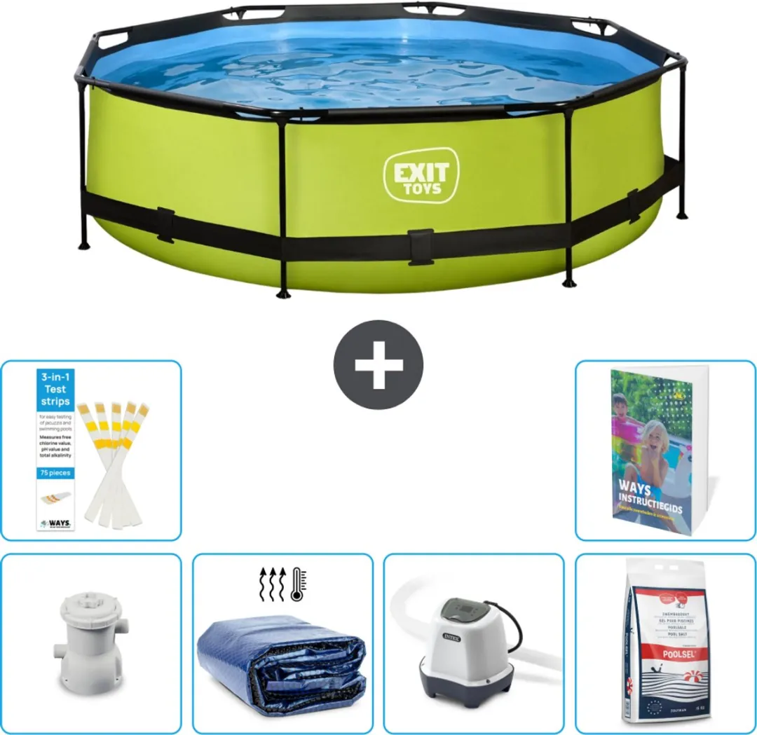 EXIT Toys Rond Zwembad 300x76cm - 7-delig - Groen
