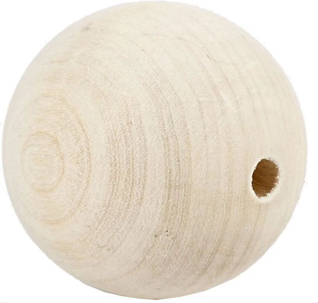 Creativ Company Houten Kralen 60mm - Naturel - 3 Stuks