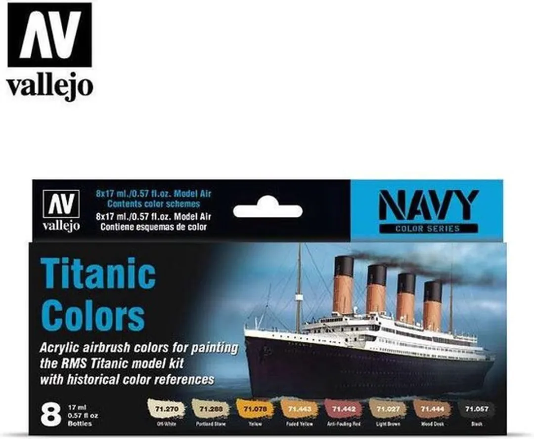 Vallejo Hobbyverf Schepen 71646 Titanic Ship Colors - 8x17ml