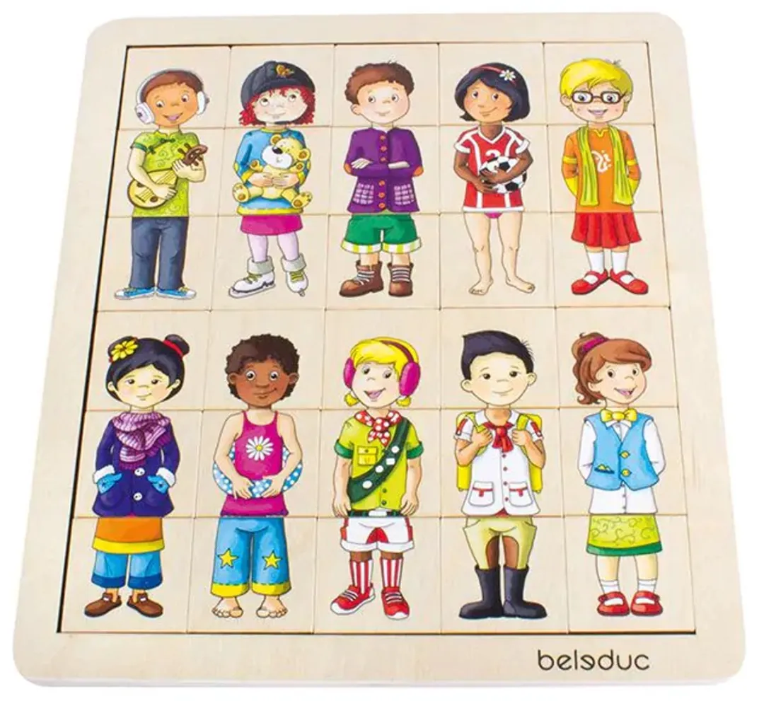 Beleduc Match & Mix Houten Legpuzzel 30 Stuks - Multicolor