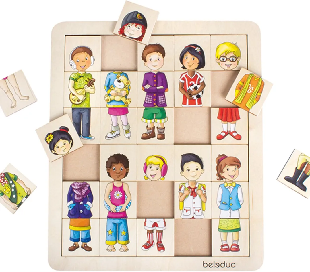Beleduc Match & Mix Houten Legpuzzel 30 Stuks - Multicolor