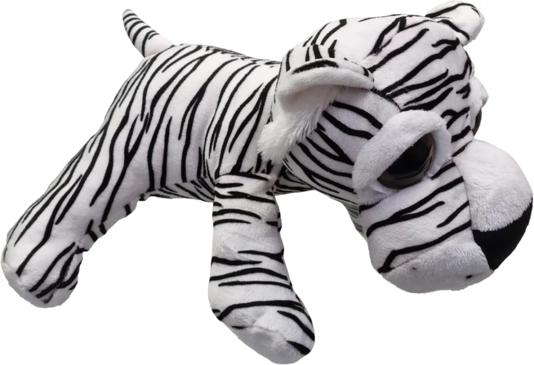 Unitoys Tijger Thomas Knuffel - 28cm - Wit-Zwart