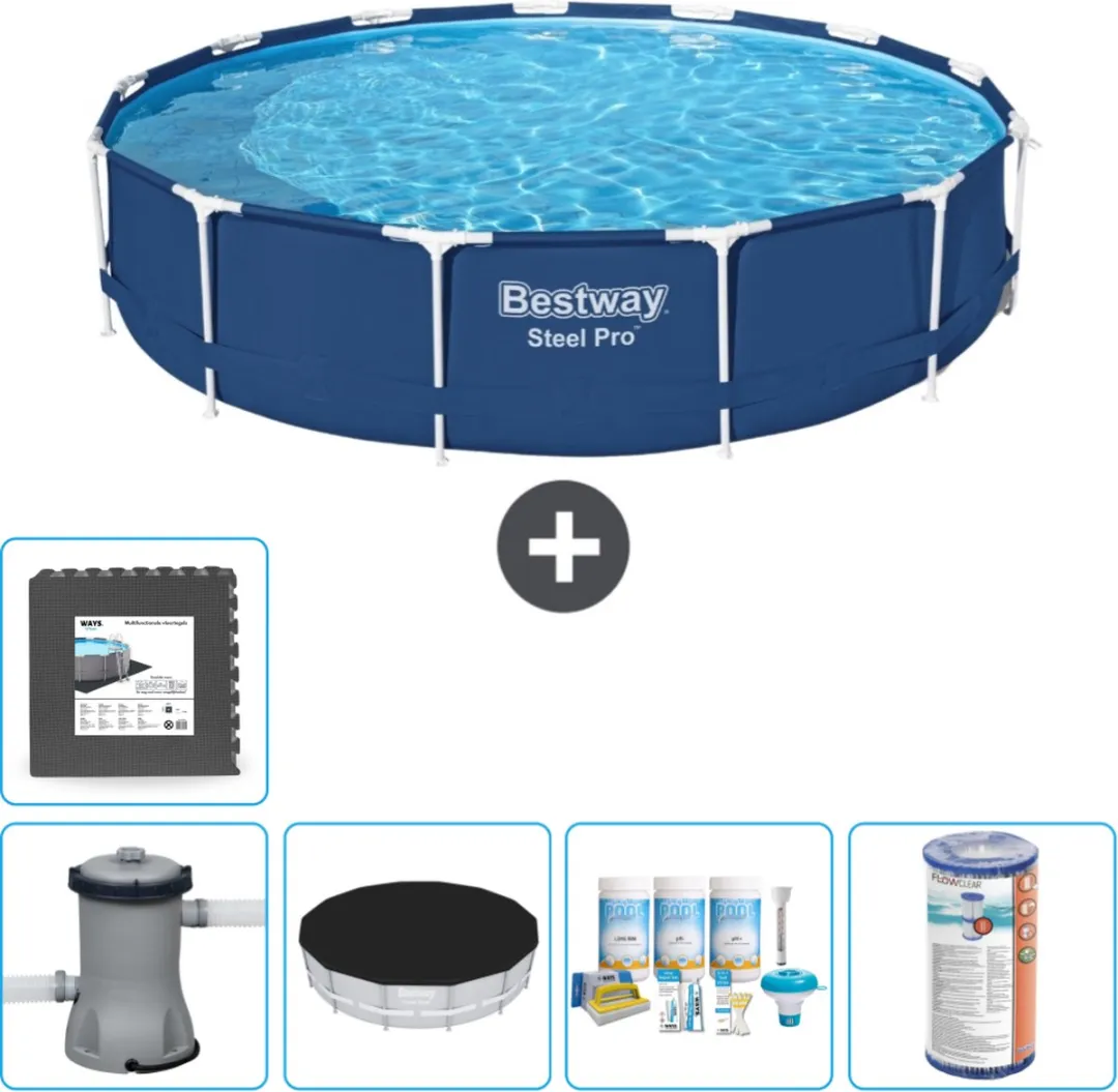 Bestway Steel Pro Zwembad 396x84cm - Blauw - 8680L