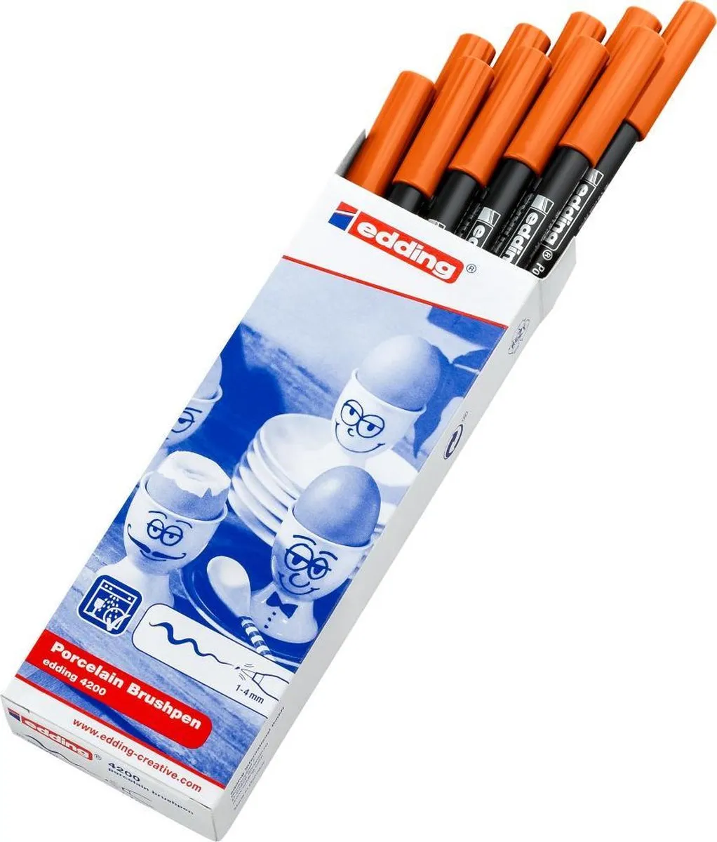 edding 4200 Porselein Brushpen Oranje