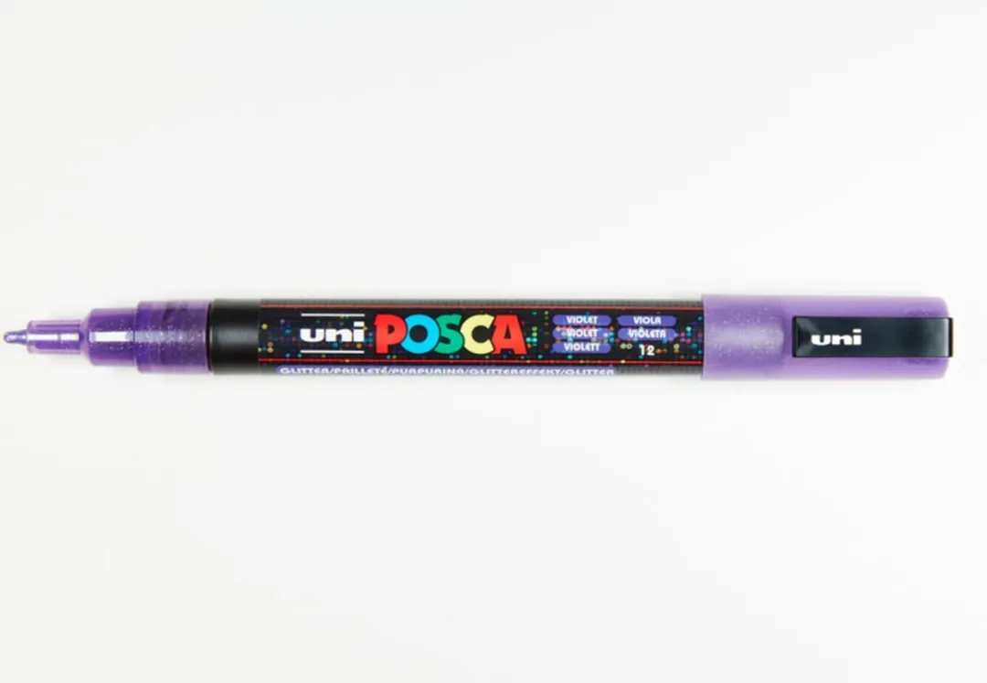 Posca Uni Posca Verfmarker Glitter Paars - afbeelding 6 van 6