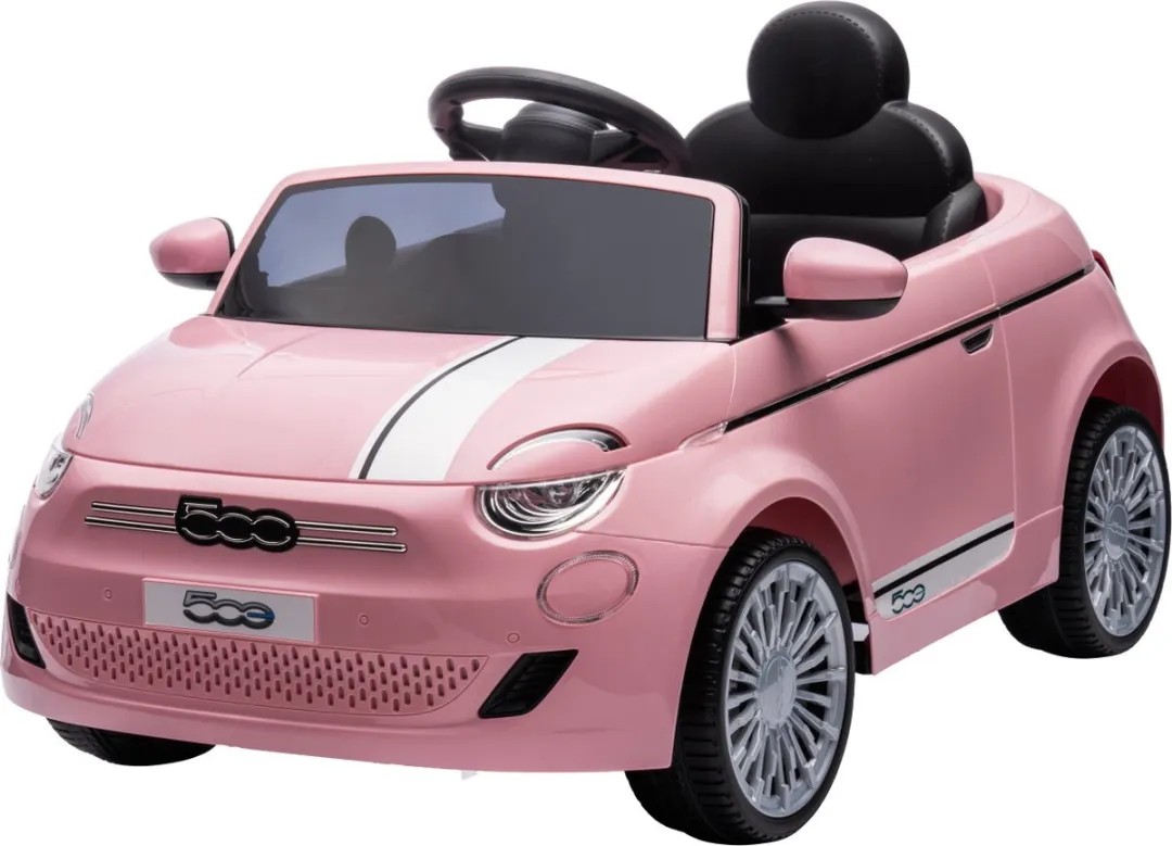 Eco Toys Elektrische Fiat 500 Kinderauto Roze - 3,2 km/u