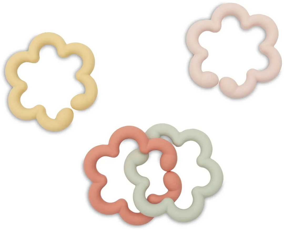 Jollein Speelgoedringen Siliconen Flowers - afbeelding 6 van 6