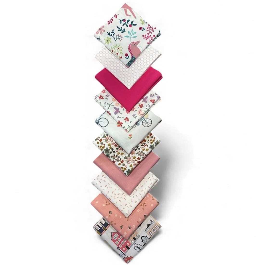 BINK Bedding Quilt Patchwork Roze 25x25cm - 10 Stuks