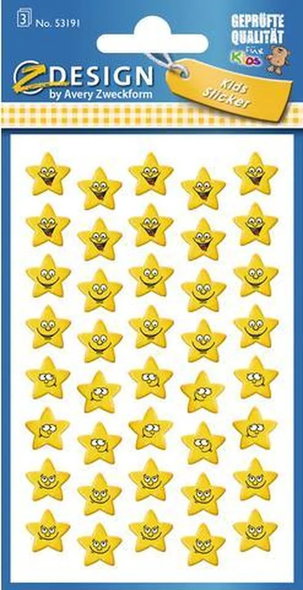Avery Stickervel Ster Junior Geel 120-delig