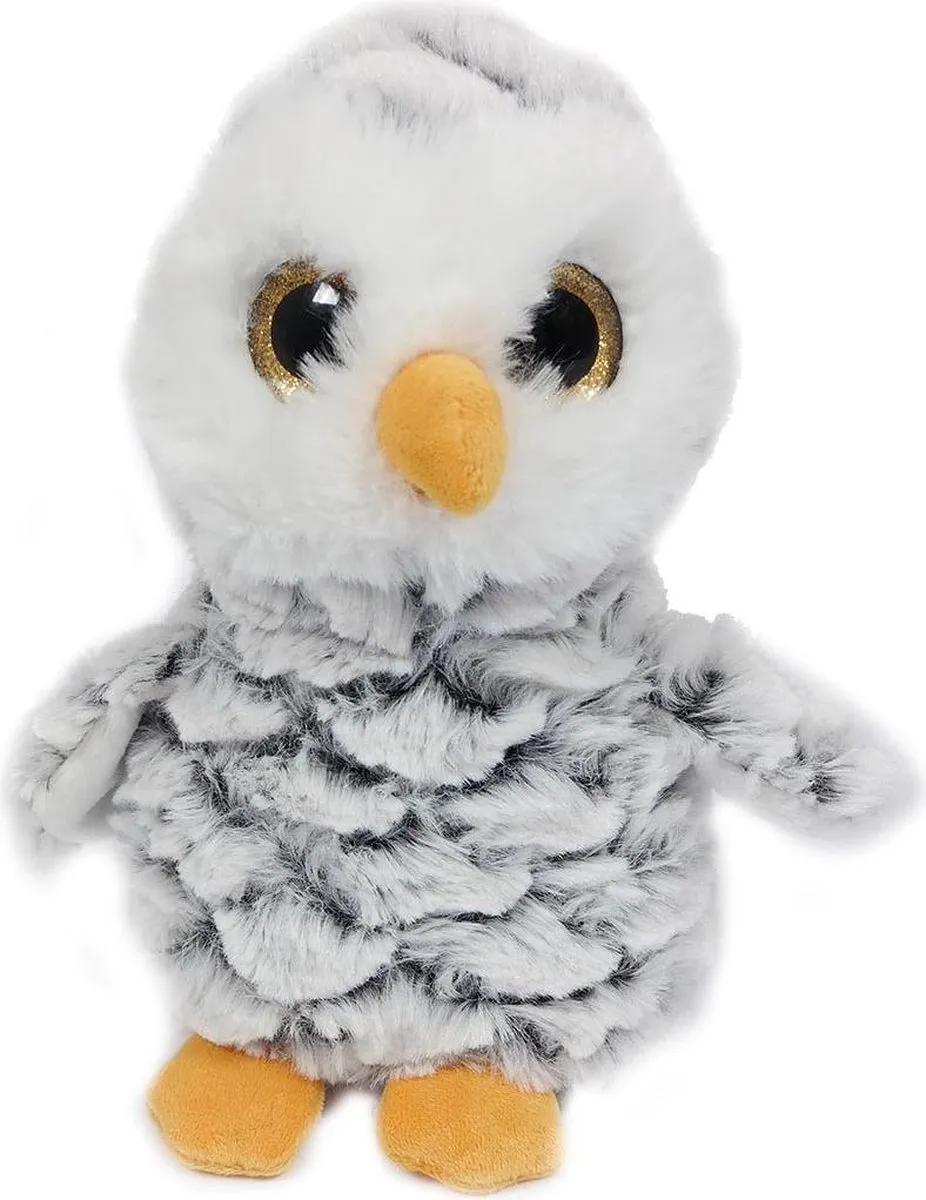PIA Soft Toys Pluche Uil Knuffel 15cm - Wit