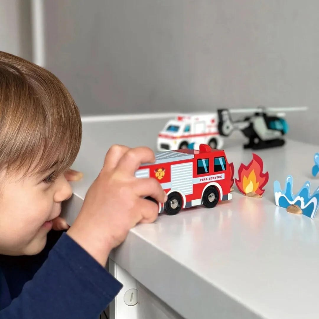Tender Leaf Toys Hulpverleningsvoertuigen 5-delig