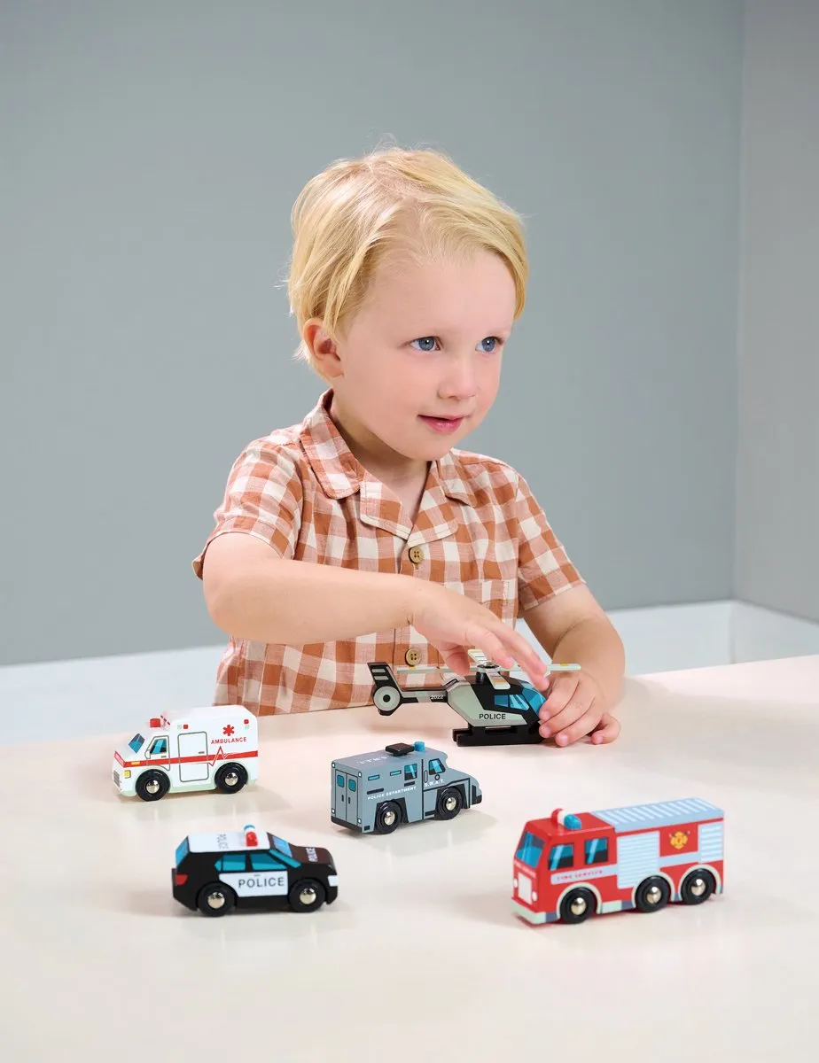 Tender Leaf Toys Hulpverleningsvoertuigen 5-delig - Meerkleurig - afbeelding 6 van 6