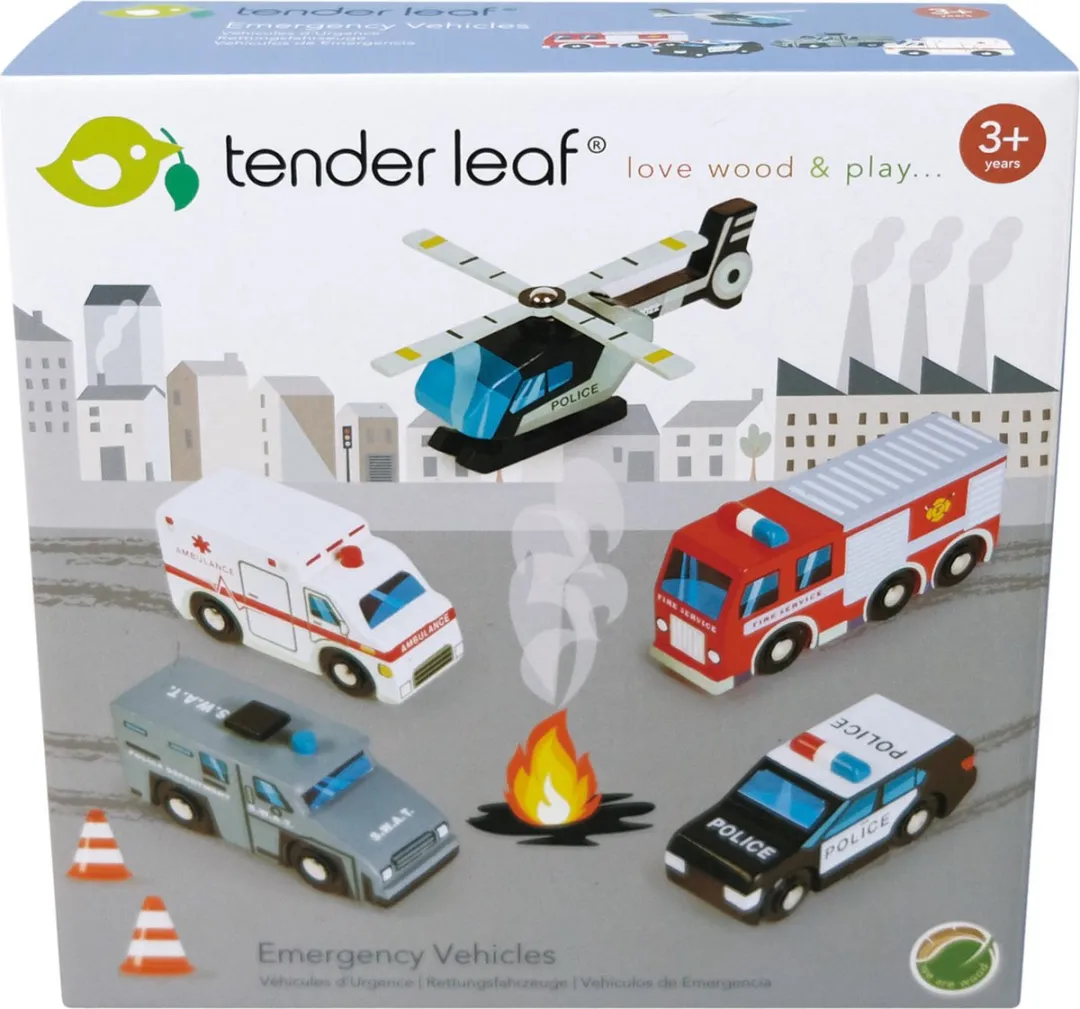 Tender Leaf Toys Hulpverleningsvoertuigen 5-delig - Meerkleurig - afbeelding 4 van 6