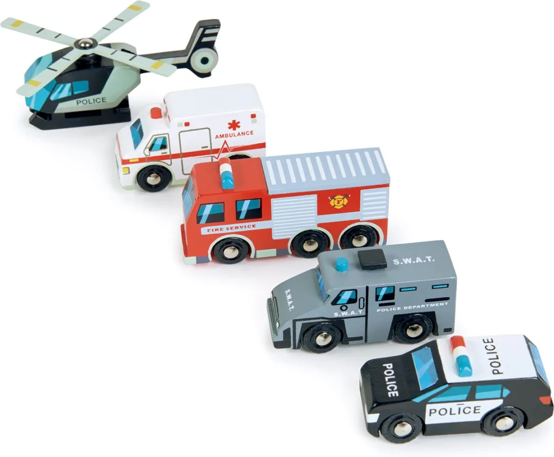 Tender Leaf Toys Hulpverleningsvoertuigen 5-delig - Meerkleurig - afbeelding 2 van 6
