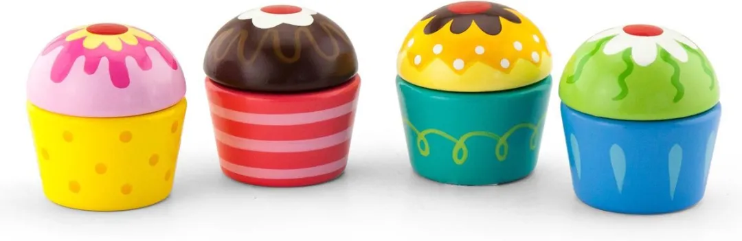 Viga Toys Houten Cupcakes 8-delig