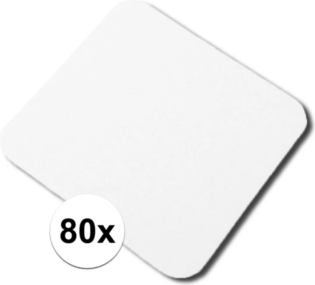 Rayher Onbedrukte Bierviltjes Onderzetters 80 Stuks - 9,3 cm - Wit