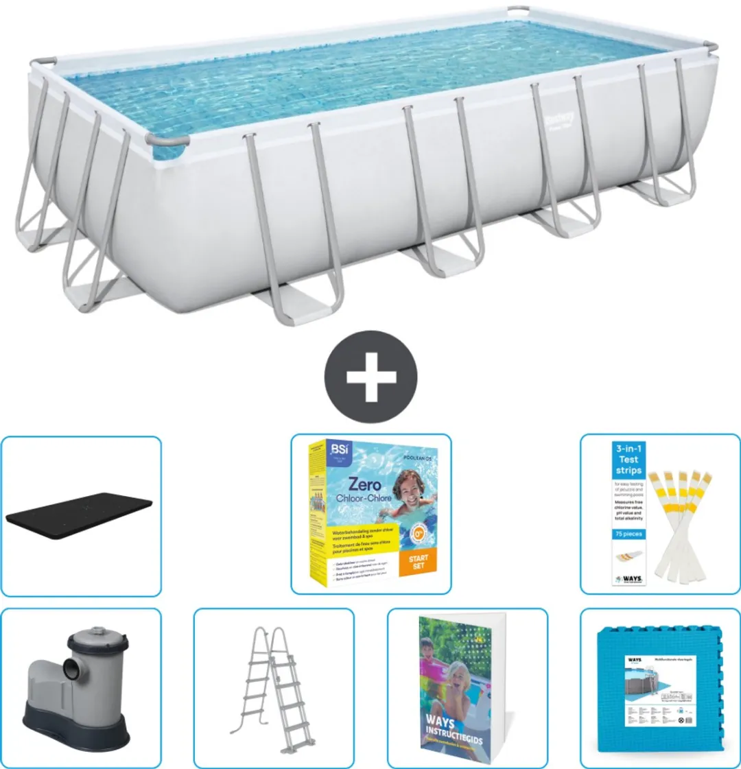 Bestway Power Steel Zwembad 549x274cm - 14.812L - Grijs