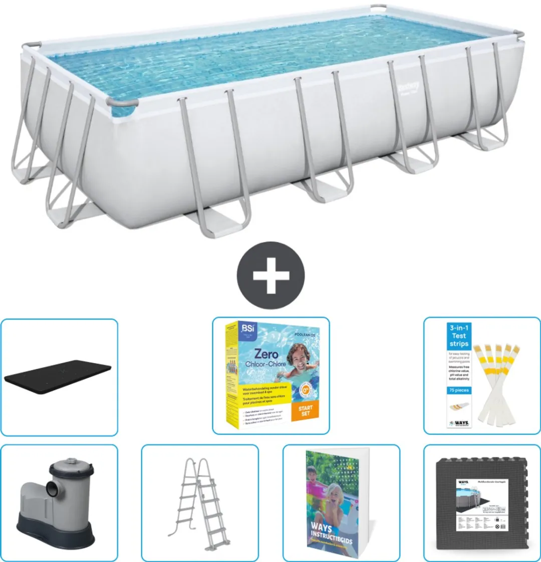 Bestway Power Steel Zwembad 549x274cm - 14.812L - Grijs