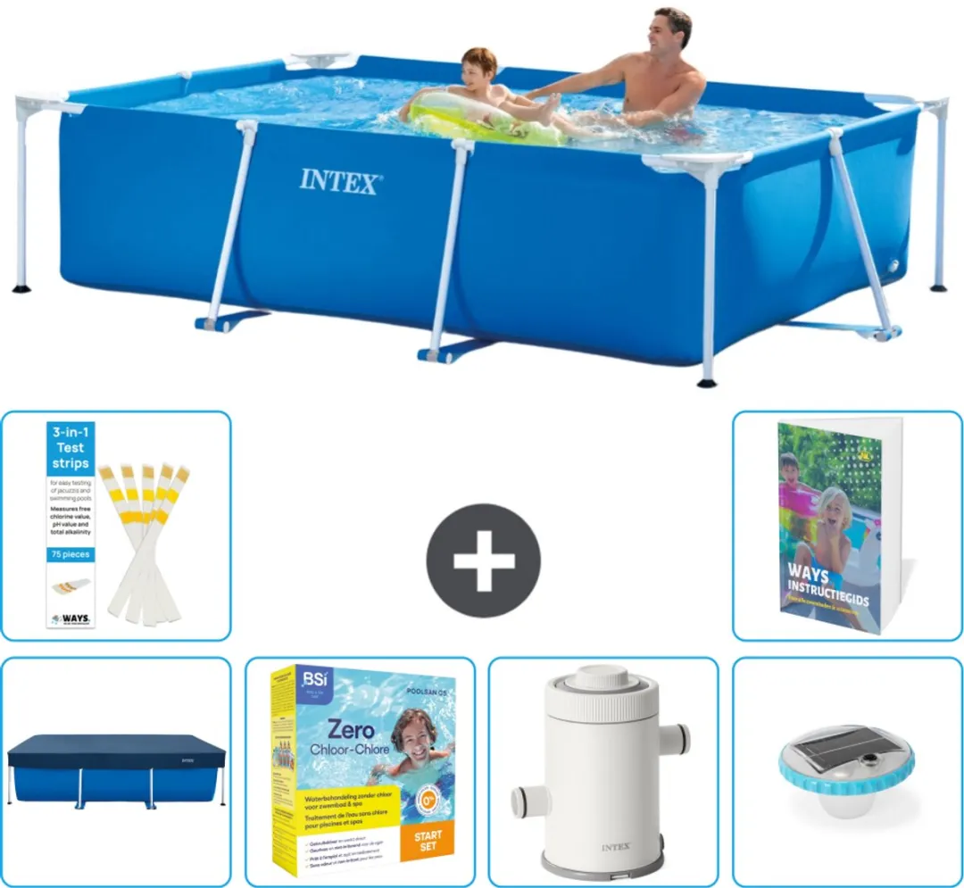 Intex Rechthoekig Frame Zwembad 260x160cm Blauw - 2282L - 7-delig - afbeelding 2 van 6